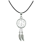Silver Dreamcatcher Pendant: Genuine Stone Bead Necklace