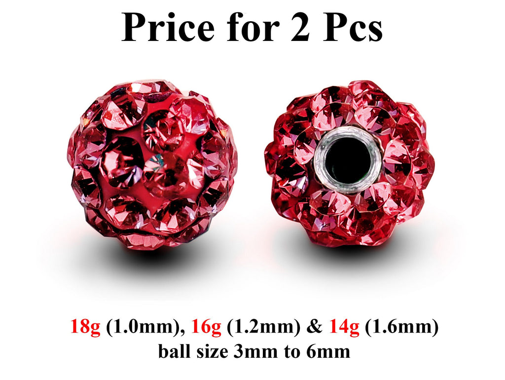 Disco Ball Piercing Attachment: Cubic Zircon Crystal (2pcs)