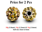 Disco Ball Piercing Attachment: Cubic Zircon Crystal (2pcs)