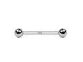 14K White Gold Tongue Barbell: 16G/14G Body Piercing Jewelry