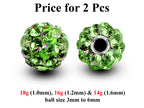 Disco Ball Piercing Attachment: Cubic Zircon Crystal (2pcs)