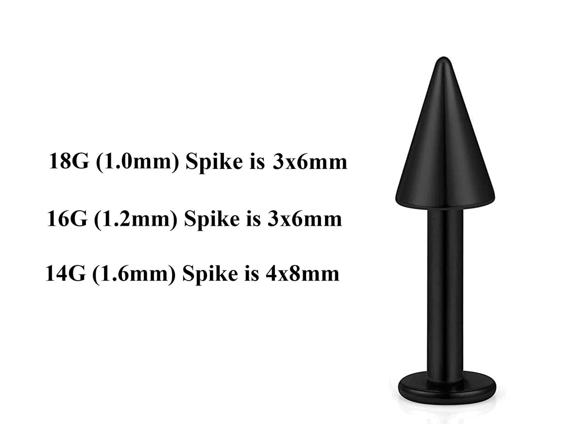 Black Titanium Labret Stud: Custom Lip Piercing (18g 16g 14g)