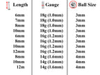 Crystal Top Labret Lip Stud: Surgical Steel Piercing (18g, 16g, 14g)