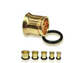 14K Solid Gold Ear Stretching Plug: Single Flare Gauge (2G to 10G) - 1 piece - Big guage ear Plugs