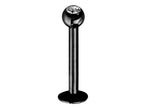 Crystal Top Labret Lip Stud: Surgical Steel Piercing (18g, 16g, 14g)
