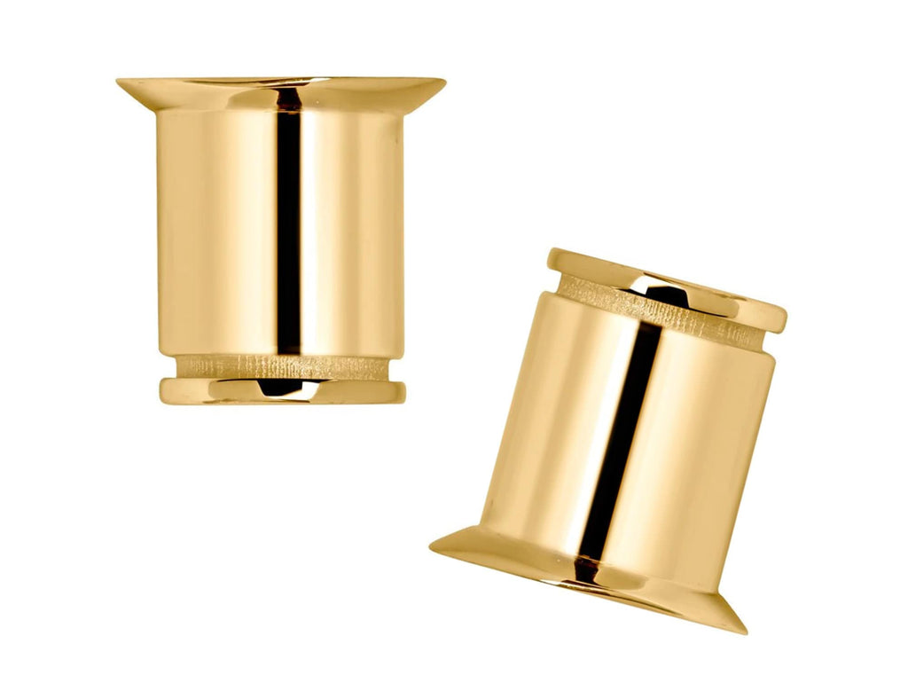 14K Solid Gold Ear Stretching Plug: Single Flare Gauge (2G to 10G) - 1 piece - Big guage ear Plugs
