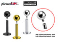Titanium Internal Labret Stud: 16G 14G Lip Piercing, Flat Back