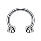 Multi Stone Surgical Steel Horseshoe Barbell: 16G, 14G Septum Ring