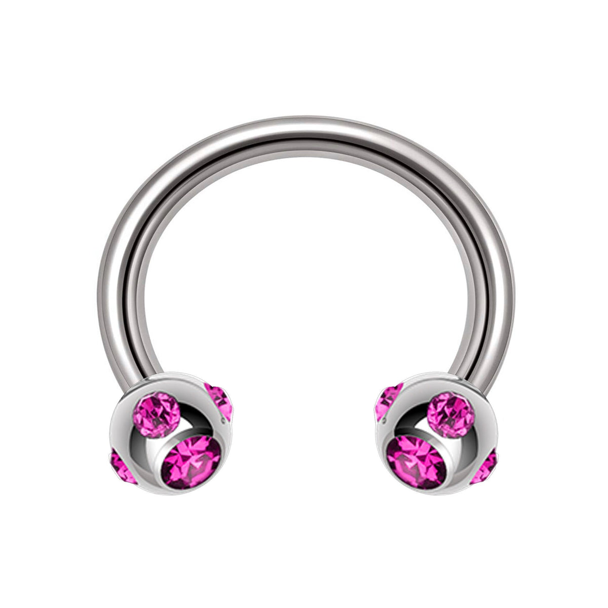 Multi Stone Surgical Steel Horseshoe Barbell: 16G, 14G Septum Ring