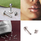 Titanium Internal Labret Stud: 16G 14G Lip Piercing, Flat Back
