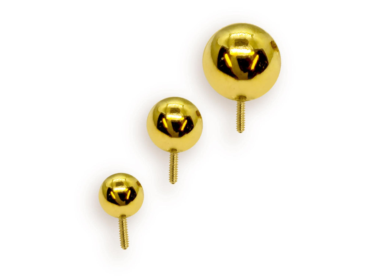 14K Gold Piercing Ball Replacement: Internally Threaded Barbells, Labrets