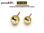 14K Gold Piercing Ball Replacement: Internally Threaded Barbells, Labrets