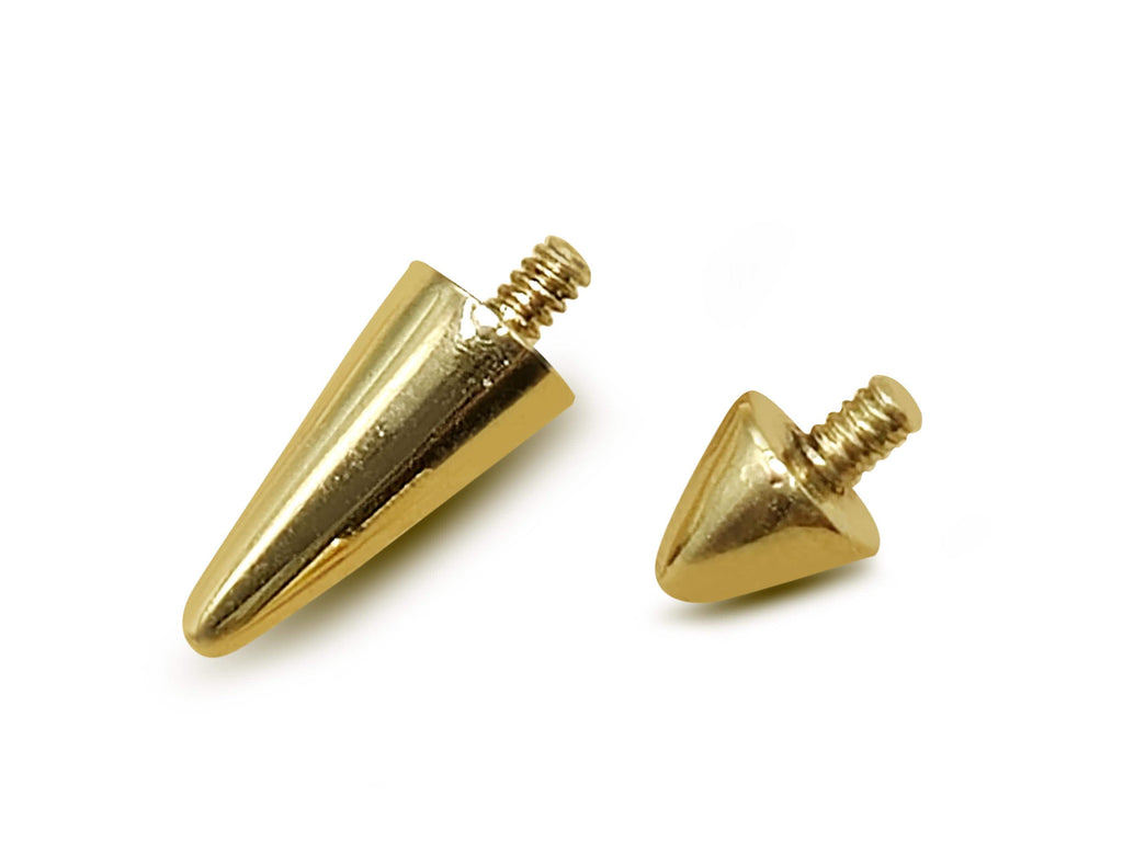 14K Gold Piercing Spike: Internally Threaded Body Jewelry Replacement