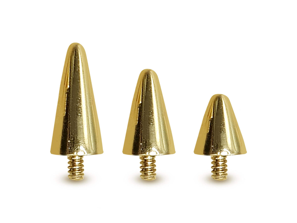 14K Gold Piercing Spike: Internally Threaded Body Jewelry Replacement