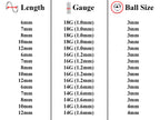Surgical Steel Spiral Barbell: Ball, Gem, Disco - 3pcs