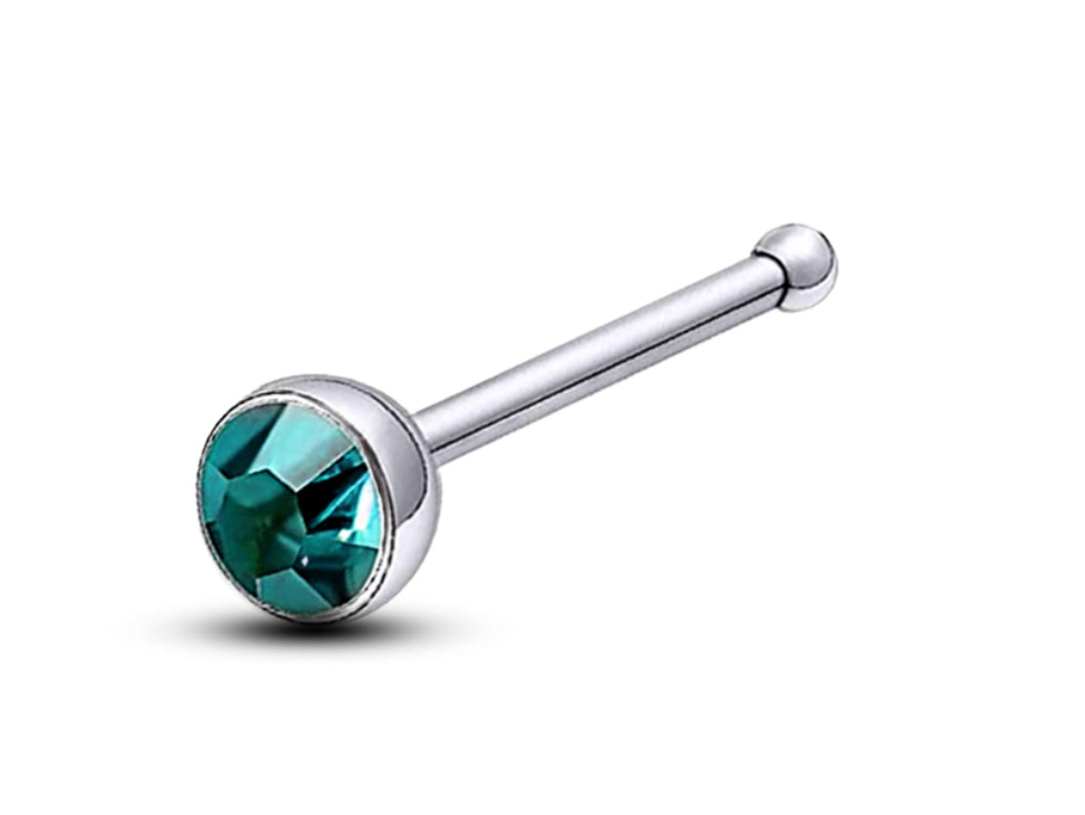 CZ Crystal Nose Bone Stud: Surgical Steel Nose Pin, 20G/18G