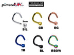 Titanium Nose Stud Screw: 20g 18g 16g Nostril Piercing Jewelry