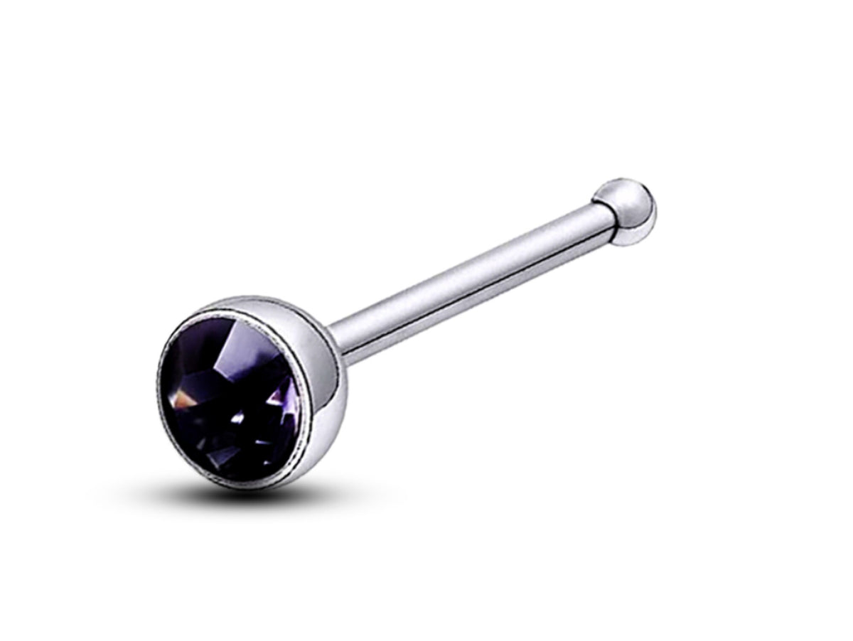 CZ Crystal Nose Bone Stud: Surgical Steel Nose Pin, 20G/18G