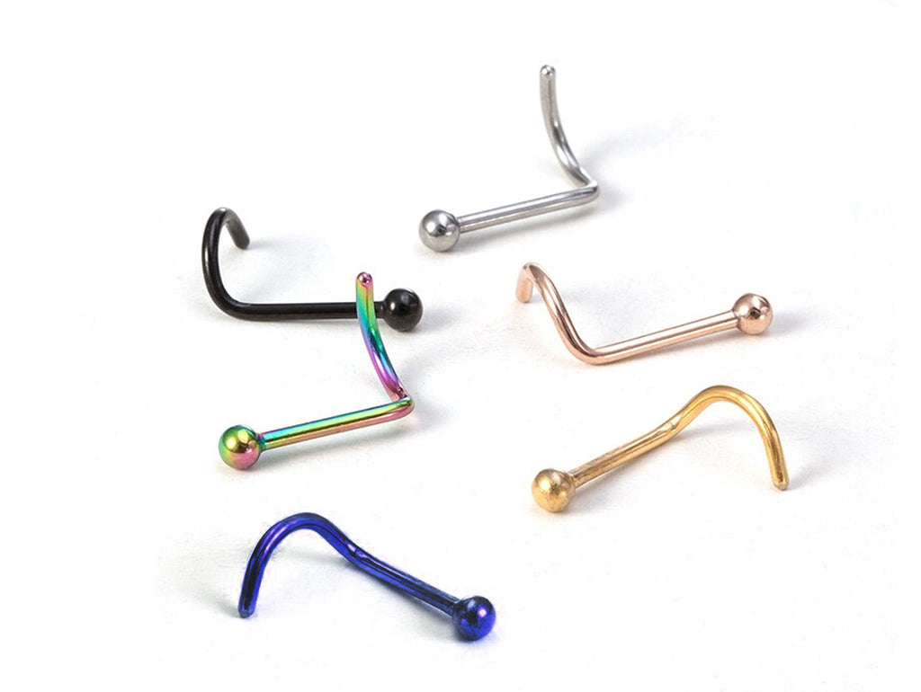 Titanium Nose Stud Screw: 20g 18g 16g Nostril Piercing Jewelry