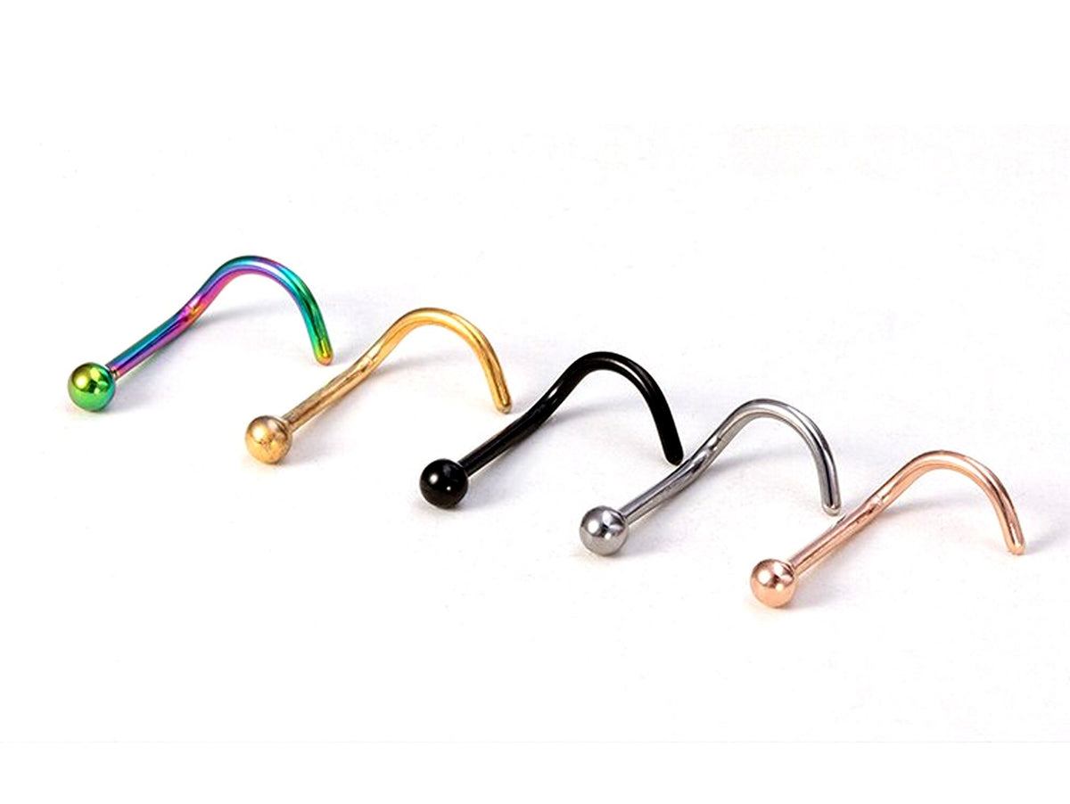 Titanium Nose Stud Screw: 20g 18g 16g Nostril Piercing Jewelry