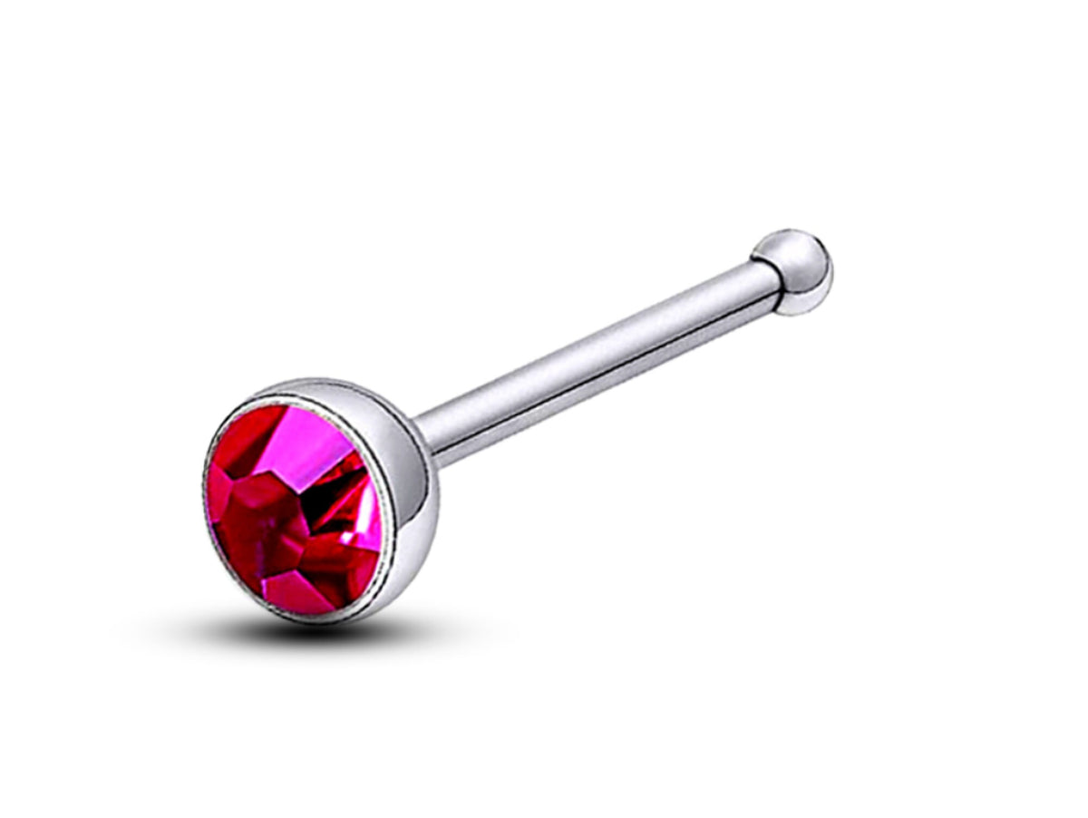 CZ Crystal Nose Bone Stud: Surgical Steel Nose Pin, 20G/18G