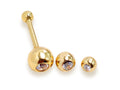 14K Gold Cartilage Barbell Earring: Crystal Gem Ball Body Jewelry