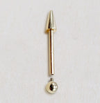 14K Gold Spike Barbell Piercing: 18G 16G Internally Threaded Cartilage Helix