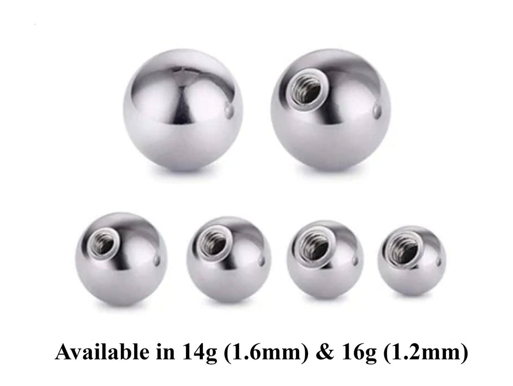 Surgical Steel Body Jewelry Replacement Balls & Spikes (2pcs) - 16g/14g