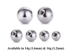 Surgical Steel Body Jewelry Replacement Balls & Spikes (2pcs) - 16g/14g