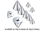 Surgical Steel Body Jewelry Replacement Balls & Spikes (2pcs) - 16g/14g