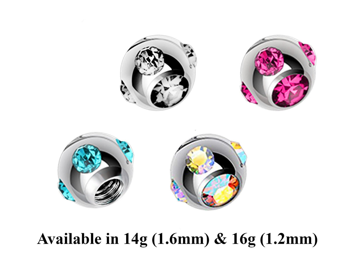 Surgical Steel Body Jewelry Replacement Balls & Spikes (2pcs) - 16g/14g