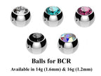 Surgical Steel Body Jewelry Replacement Balls & Spikes (2pcs) - 16g/14g