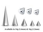 Surgical Steel Body Jewelry Replacement Balls & Spikes (2pcs) - 16g/14g