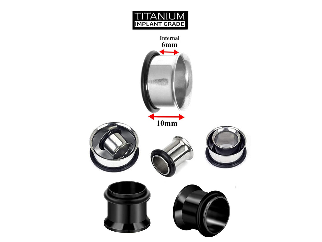 Titanium Steel Single Flare Plugs: Ear Piercing Tunnels with O-Ring