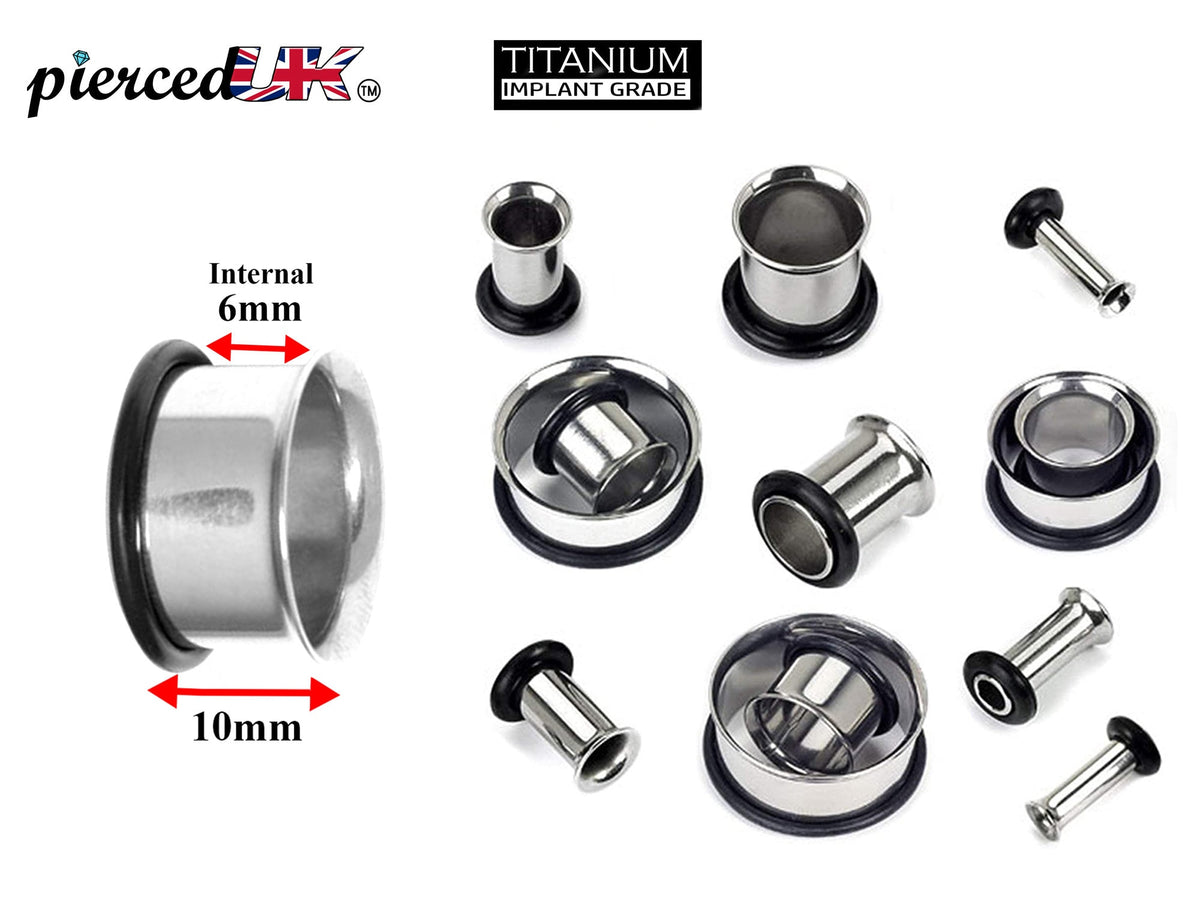 Titanium Steel Single Flare Plugs: Ear Piercing Tunnels with O-Ring