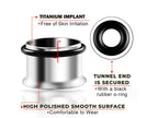 Titanium Steel Single Flare Plugs: Ear Piercing Tunnels with O-Ring