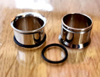 Titanium Steel Single Flare Plugs: Ear Piercing Tunnels with O-Ring