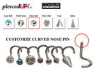 Titanium Nose Ring: Customizable 20g 18g 16g Nostril Screw