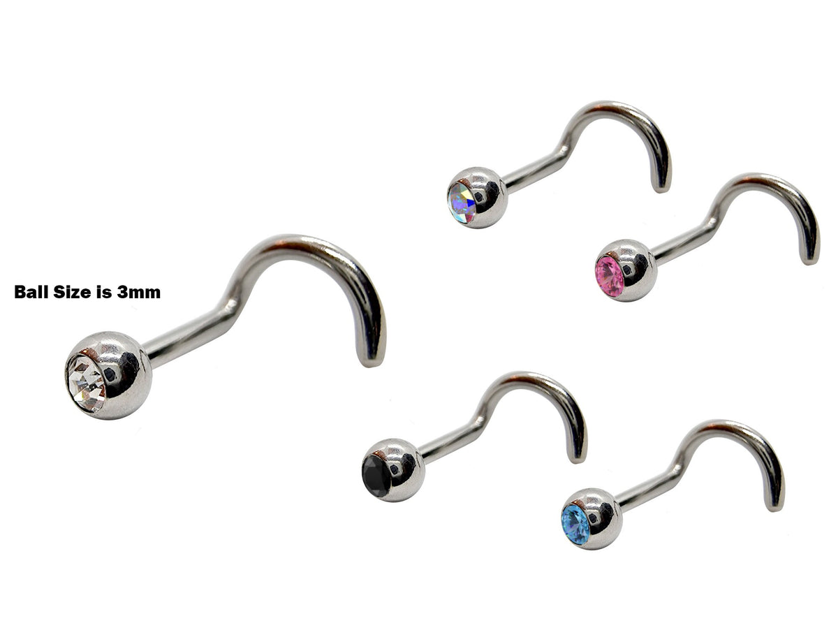 Titanium Nose Ring: Customizable 20g 18g 16g Nostril Screw