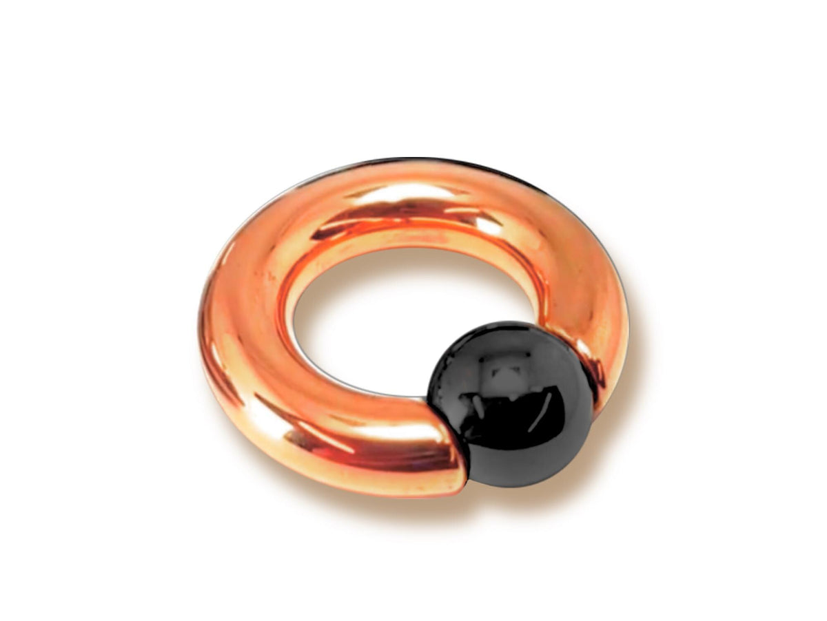 14K Rose Gold, Titanium Prince Albert PA Rings with custom ball color Body Jewellery 2ga to 00ga sold as a single unit