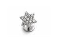14K White Gold Internally Threaded Star Labret Stud:  Body Piercing 16G (1.2mm)