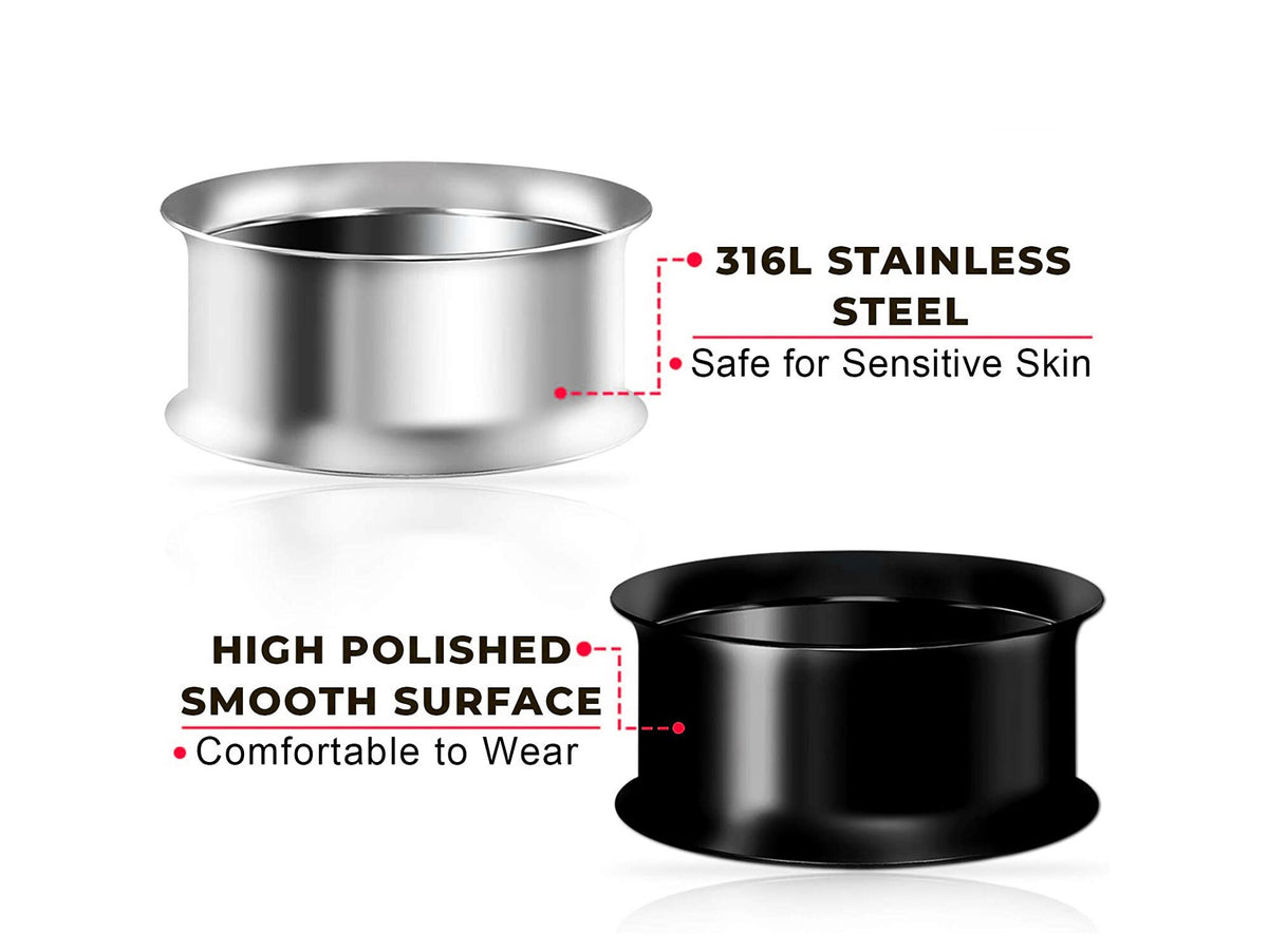 Surgical Steel Double Flare Plugs: Threaded Ear Tunnels