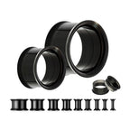 Surgical Steel Double Flare Plugs: Threaded Ear Tunnels
