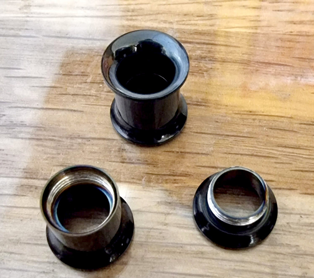 Surgical Steel Double Flare Plugs: Threaded Ear Tunnels