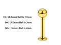 Gold Surgical Steel Labret Stud: Custom Lip Piercing (18g, 16g, 14g)