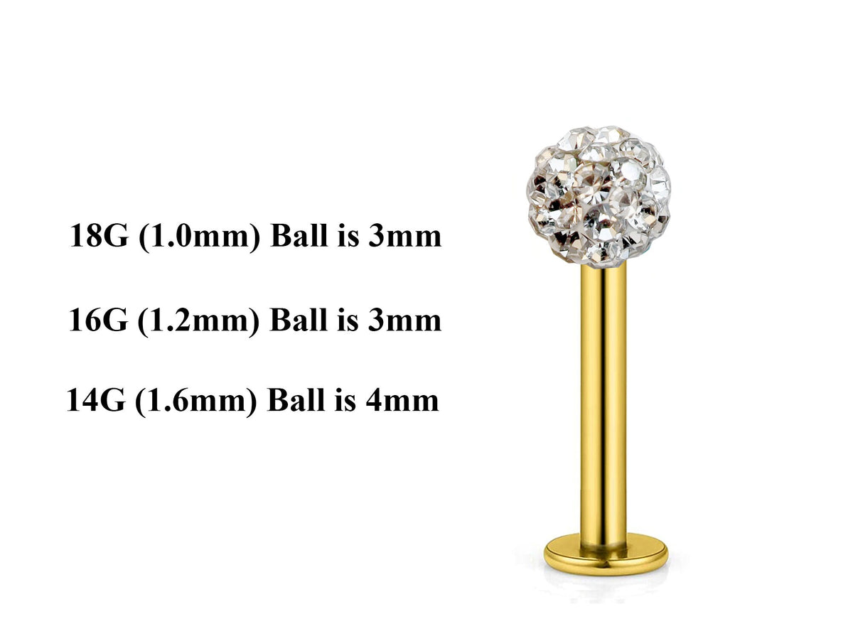 Gold Surgical Steel Labret Stud: Custom Lip Piercing (18g, 16g, 14g)