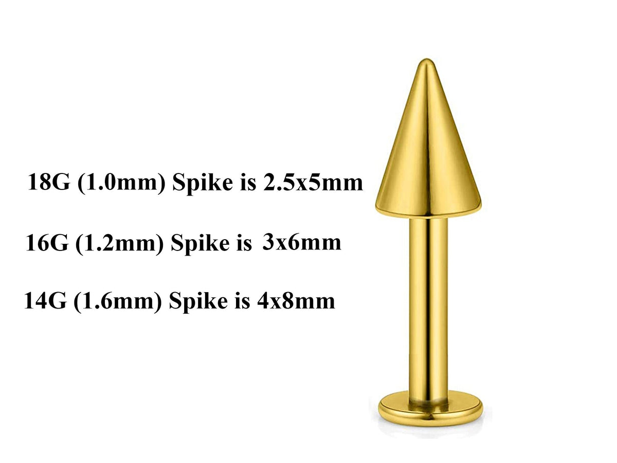 Gold Surgical Steel Labret Stud: Custom Lip Piercing (18g, 16g, 14g)