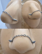 Titanium Nasallang Nose Chain: Handmade Cone/Spike Piercing