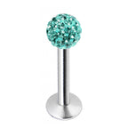 Titanium Labret Stud: Multi Crystal Ball Flatback Lip Piercing