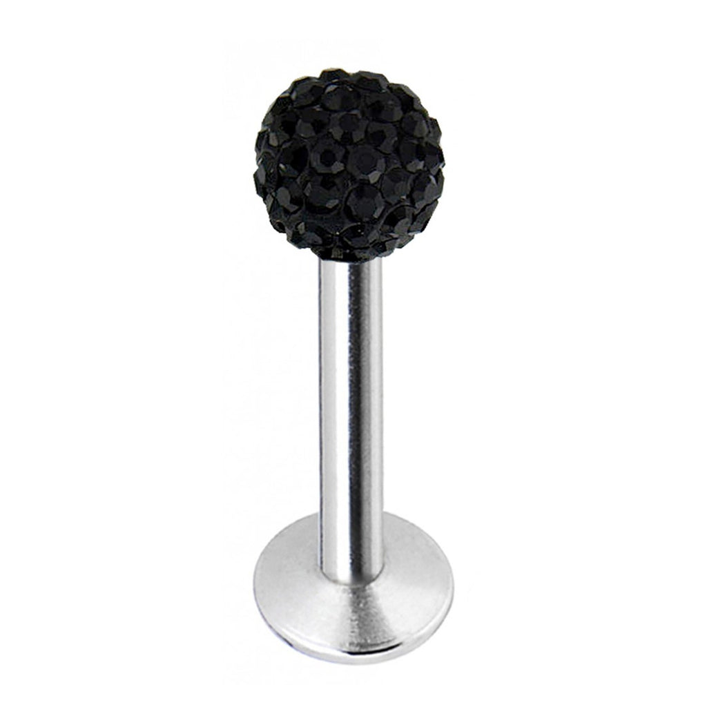 Titanium Labret Stud: Multi Crystal Ball Flatback Lip Piercing
